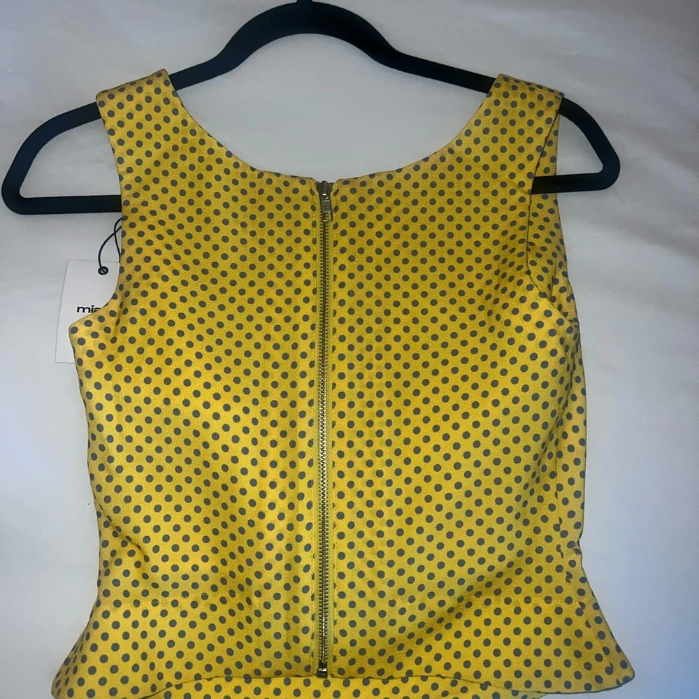 NWT Miaou Yellow Polka Dot Imogene Corset Top - Picture 5 of 10